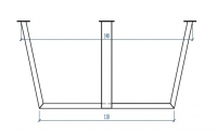 Dubbele trapeze - 80 x 140 cm - Zwart gecoat