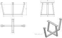 Dubbele trapeze - 80 x 140 cm - Zwart gecoat